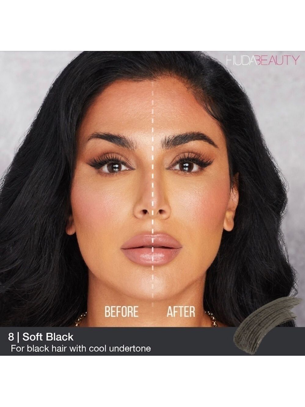 Huda Beauty SOFT BLACK 8 BombBrows Full n Fluffy Fiber Brow Gel | NEW | BOMBBROW - Picture 4 of 14